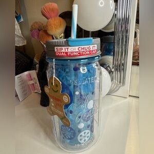 3/$15 Cool Gear Mason Jar Style Plastic Tumbler Snowflake Tumbler Insulated Cup